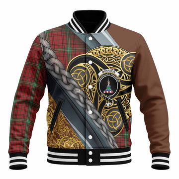 Morrison Tartan Crest Baseball Jacket Scottish Triskele Celtic