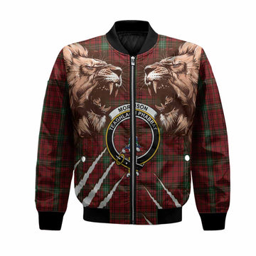 Morrison Tartan Crest Bomber Jacket Ferocious Lion Style