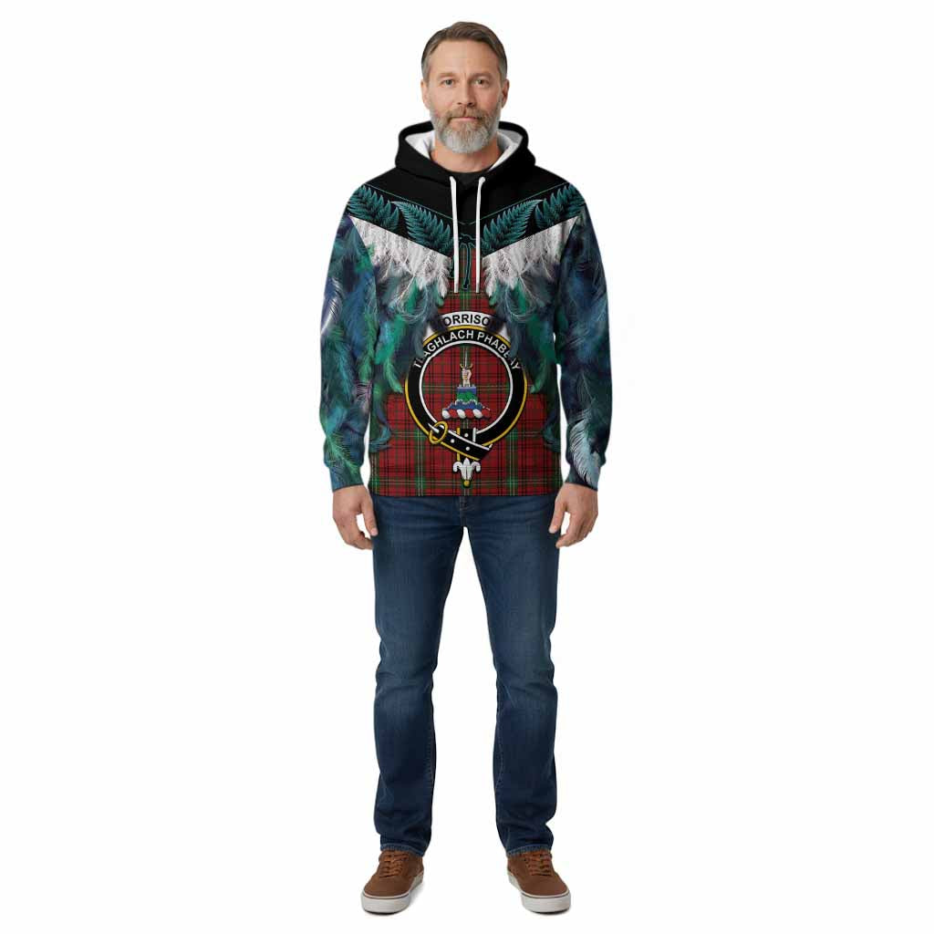 Morrison Tartan Crest Cotton Hoodie New Zealand Maori Korowai Cloak