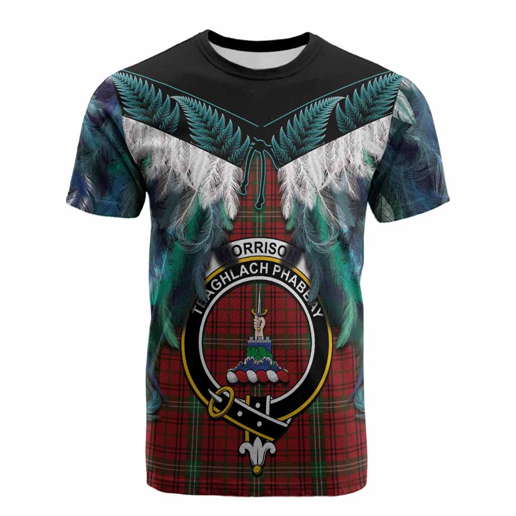 Morrison Tartan Crest Cotton T-shirt New Zealand Maori Korowai Cloak