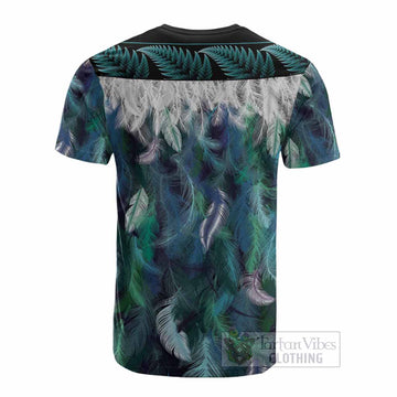 Morrison Tartan Crest Cotton T-shirt New Zealand Maori Korowai Cloak