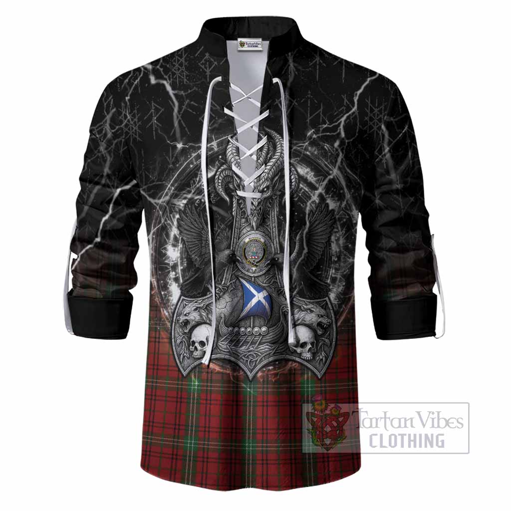 Morrison Tartan Crest Ghillie Shirt Celtic Odin's Raven Legacy
