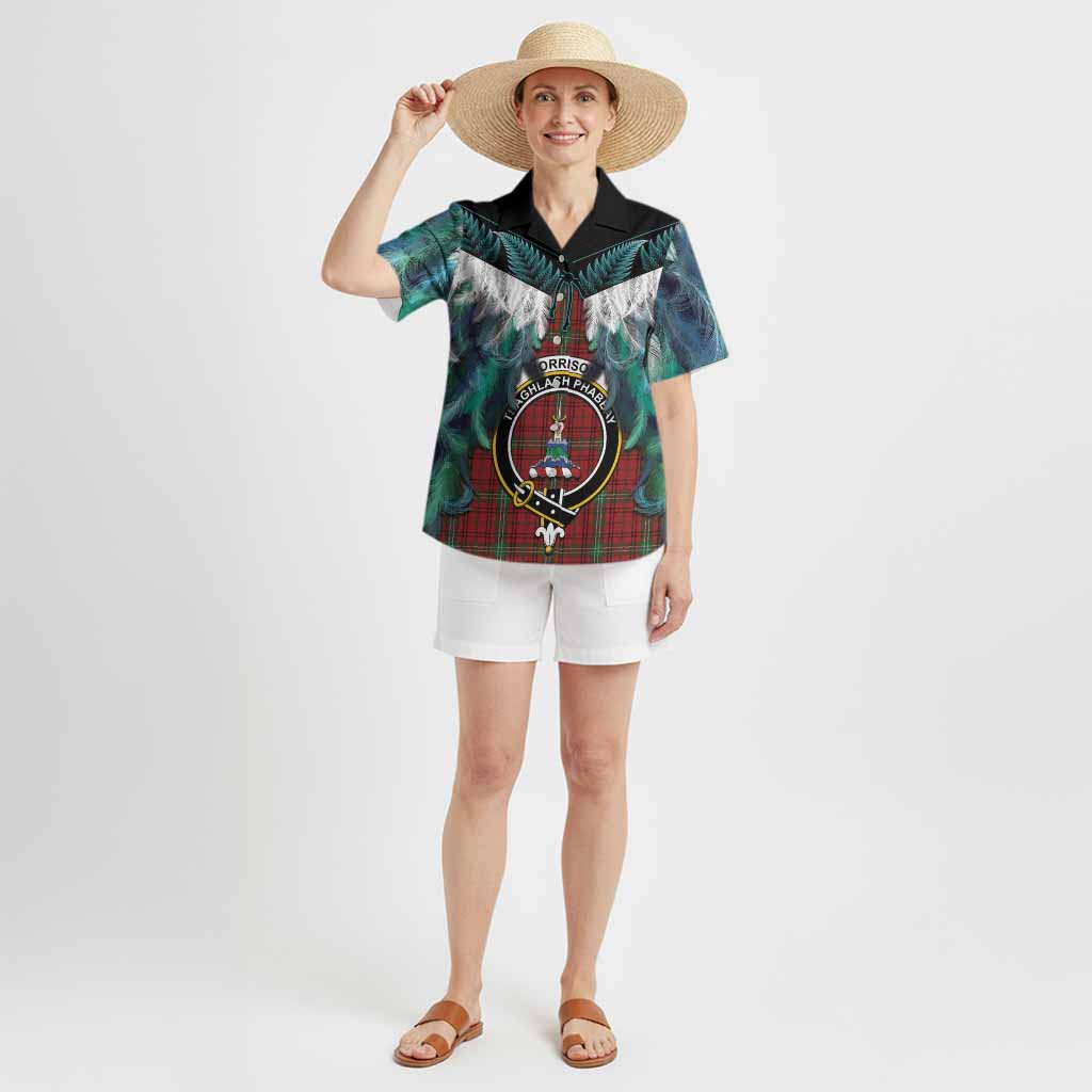 Morrison Tartan Crest Hawaiian Shirt New Zealand Maori Korowai Cloak