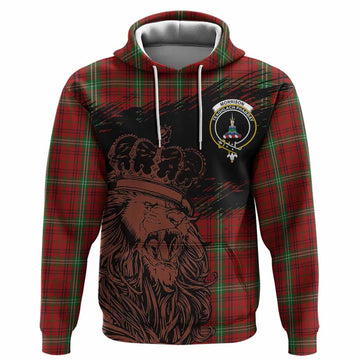 Morrison Tartan Crest Hoodie Crowned Lion Heritage Style