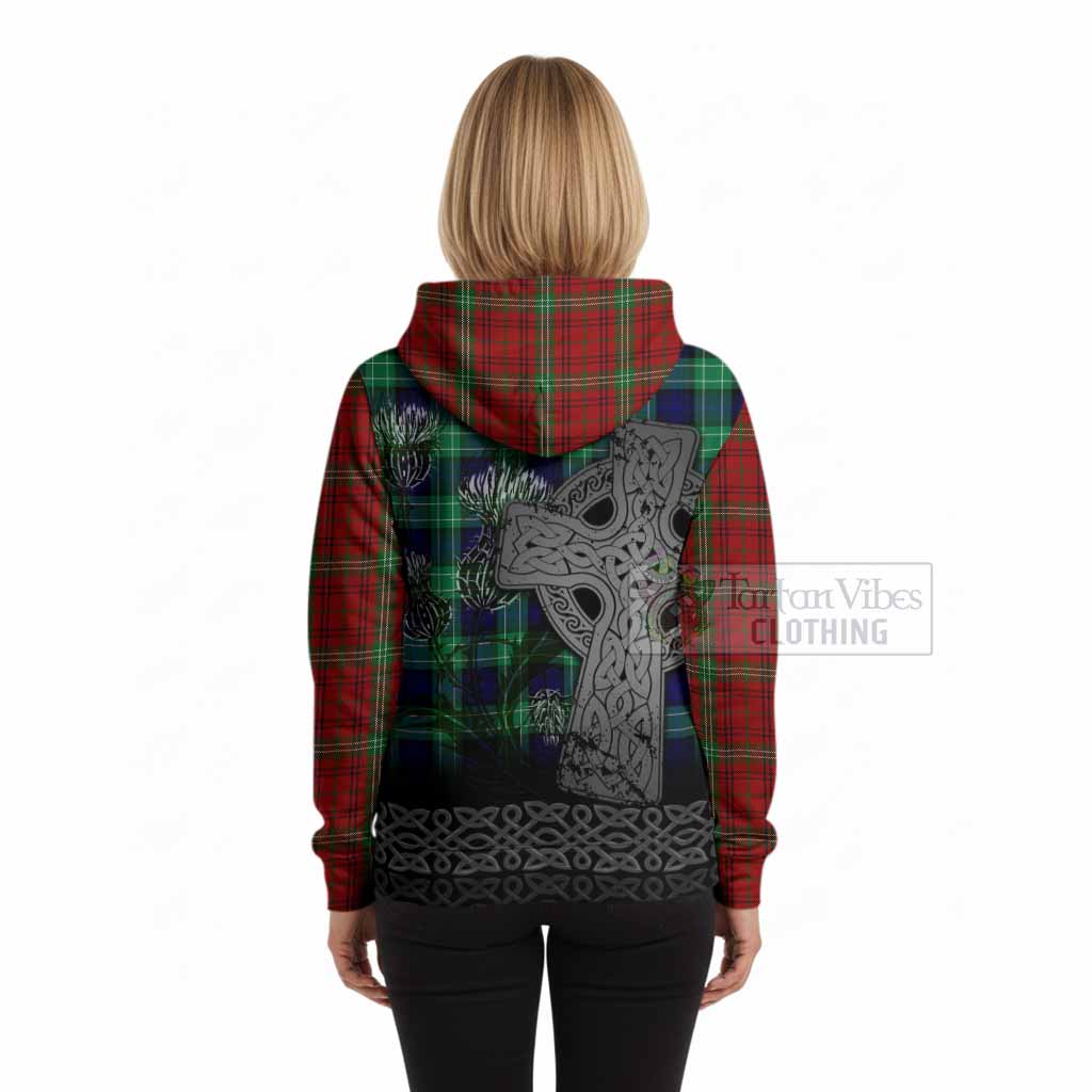 Morrison Tartan Crest Hoodie Grunge Celtic Cross Scottish Thistle