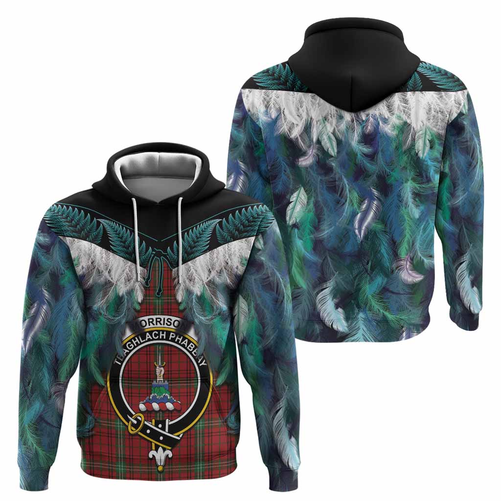 Morrison Tartan Crest Hoodie New Zealand Maori Korowai Cloak