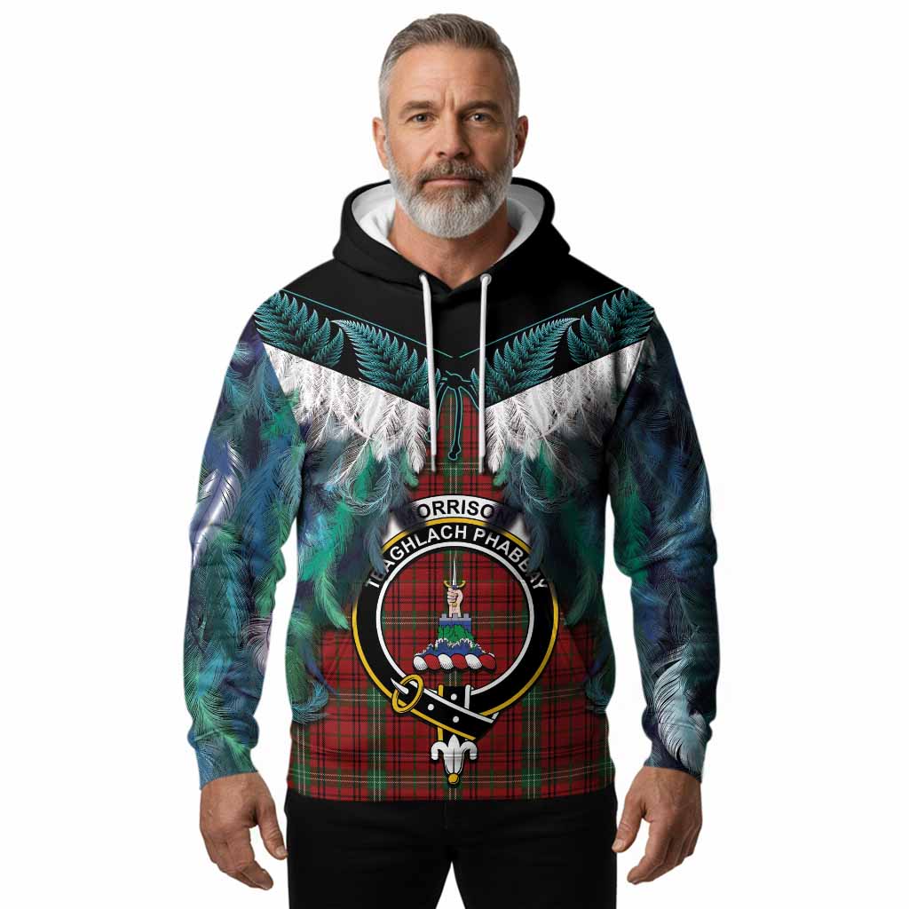 Morrison Tartan Crest Hoodie New Zealand Maori Korowai Cloak