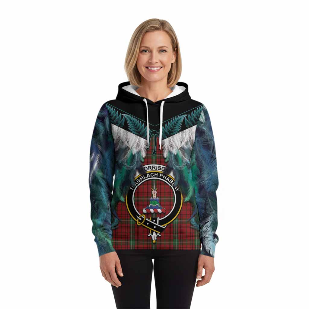 Morrison Tartan Crest Hoodie New Zealand Maori Korowai Cloak
