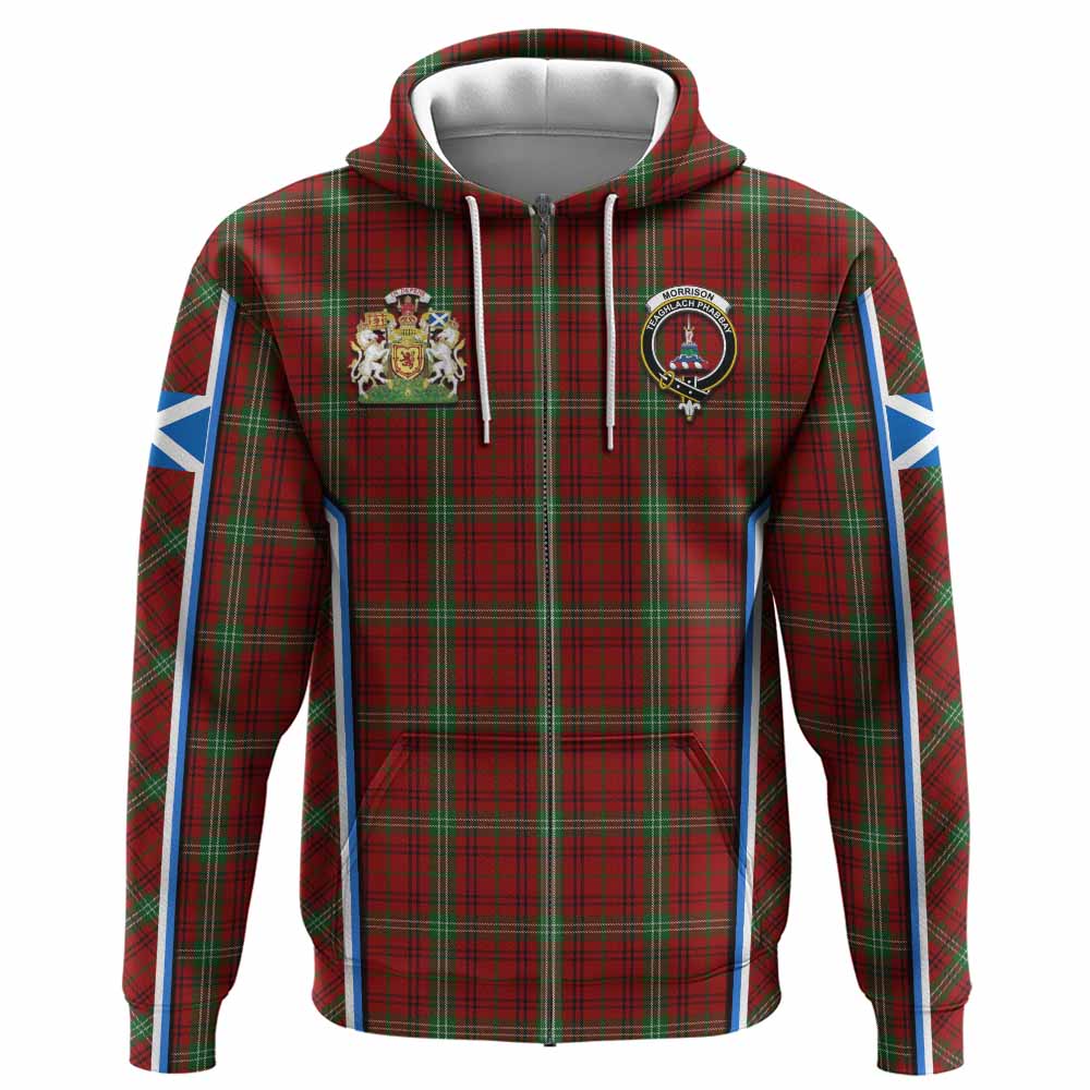 Morrison Tartan Crest Hoodie Scotland Coat of Arm Flag Style - Tartan Vibes Clothing
