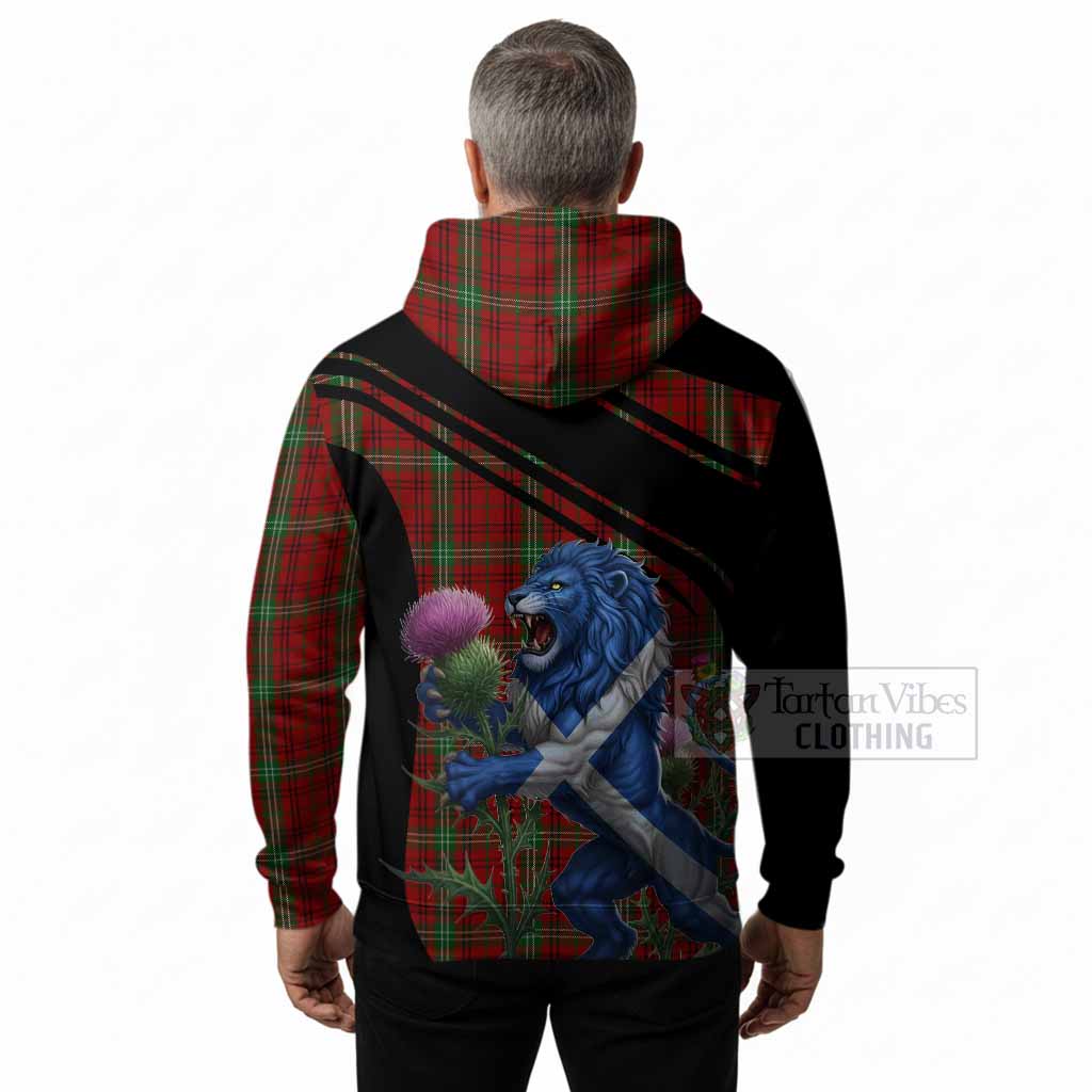 Morrison Tartan Crest Hoodie Scottish Lion Rampant Thistle