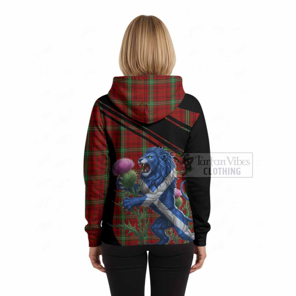 Morrison Tartan Crest Hoodie Scottish Lion Rampant Thistle