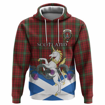 Morrison Tartan Crest Hoodie Scottish Unicorn With Thistle