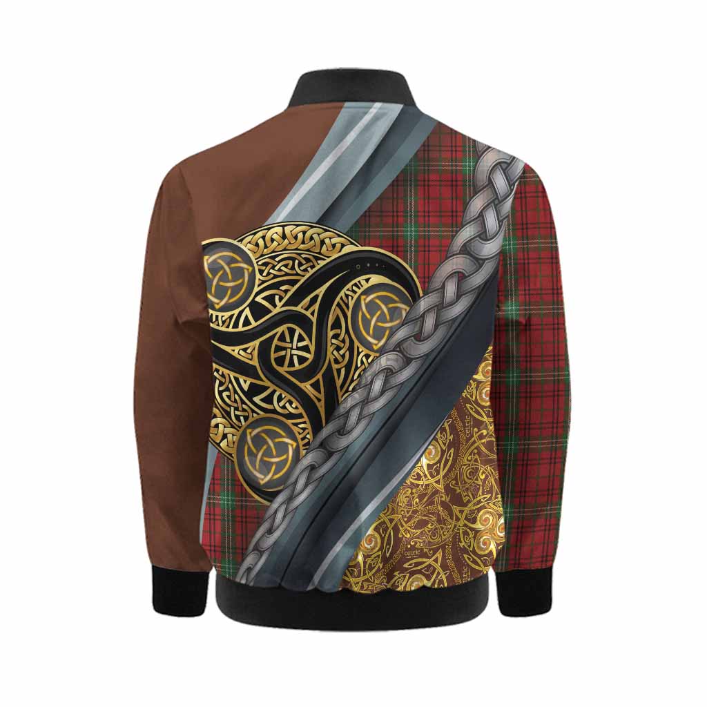 Morrison Tartan Crest Kid Bomber Jacket Scottish Triskele Celtic