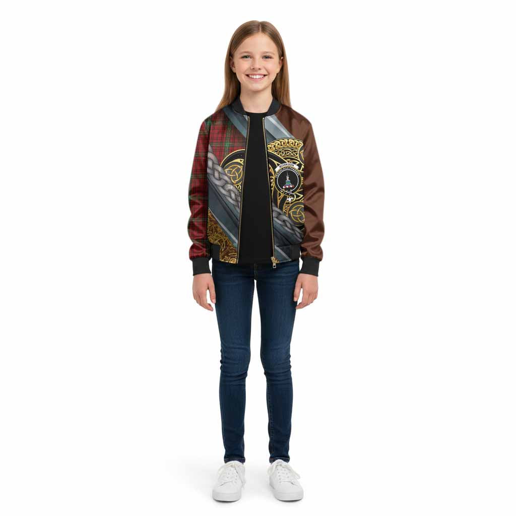Morrison Tartan Crest Kid Bomber Jacket Scottish Triskele Celtic