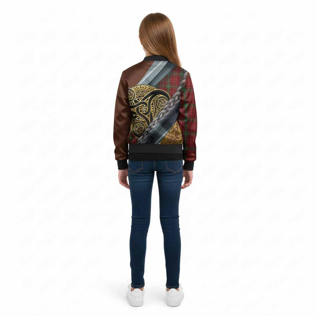 Morrison Tartan Crest Kid Bomber Jacket Scottish Triskele Celtic