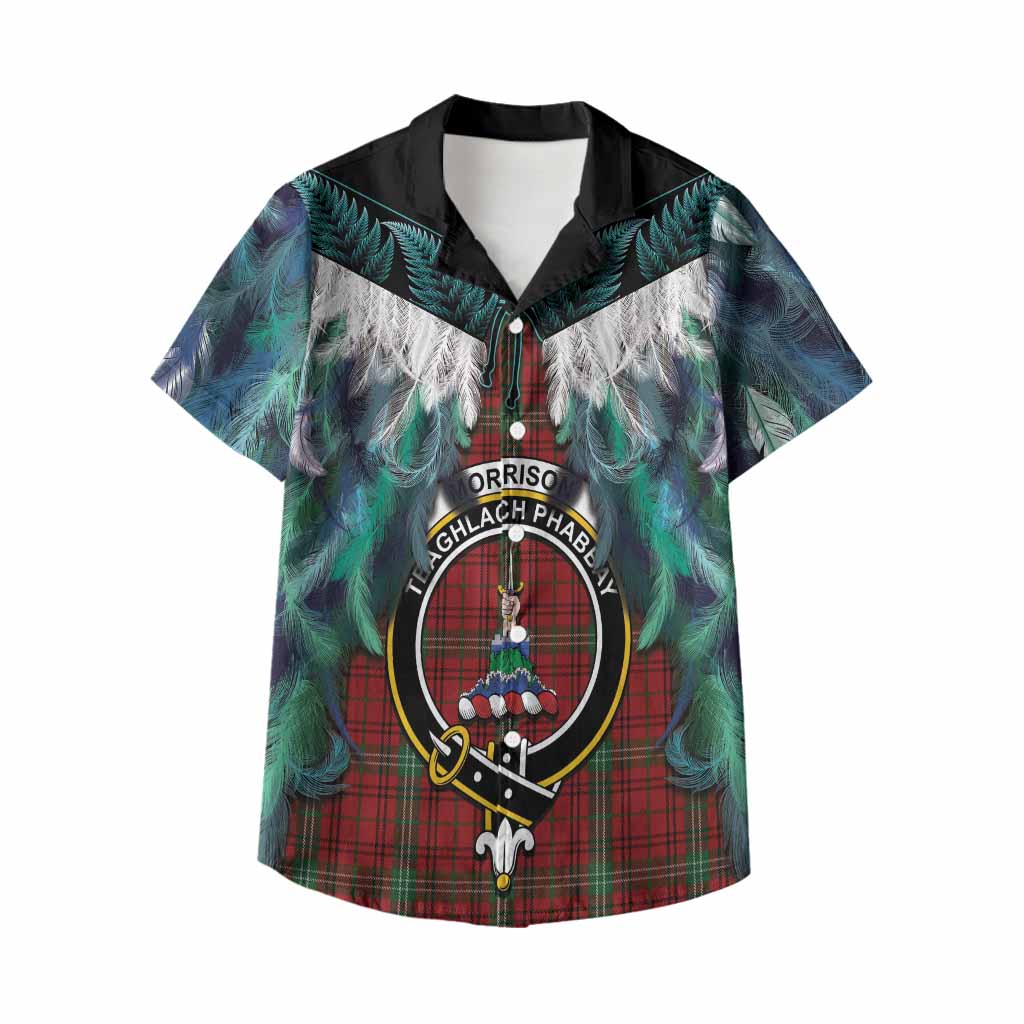 Morrison Tartan Crest Kid Hawaiian Shirt New Zealand Maori Korowai Cloak
