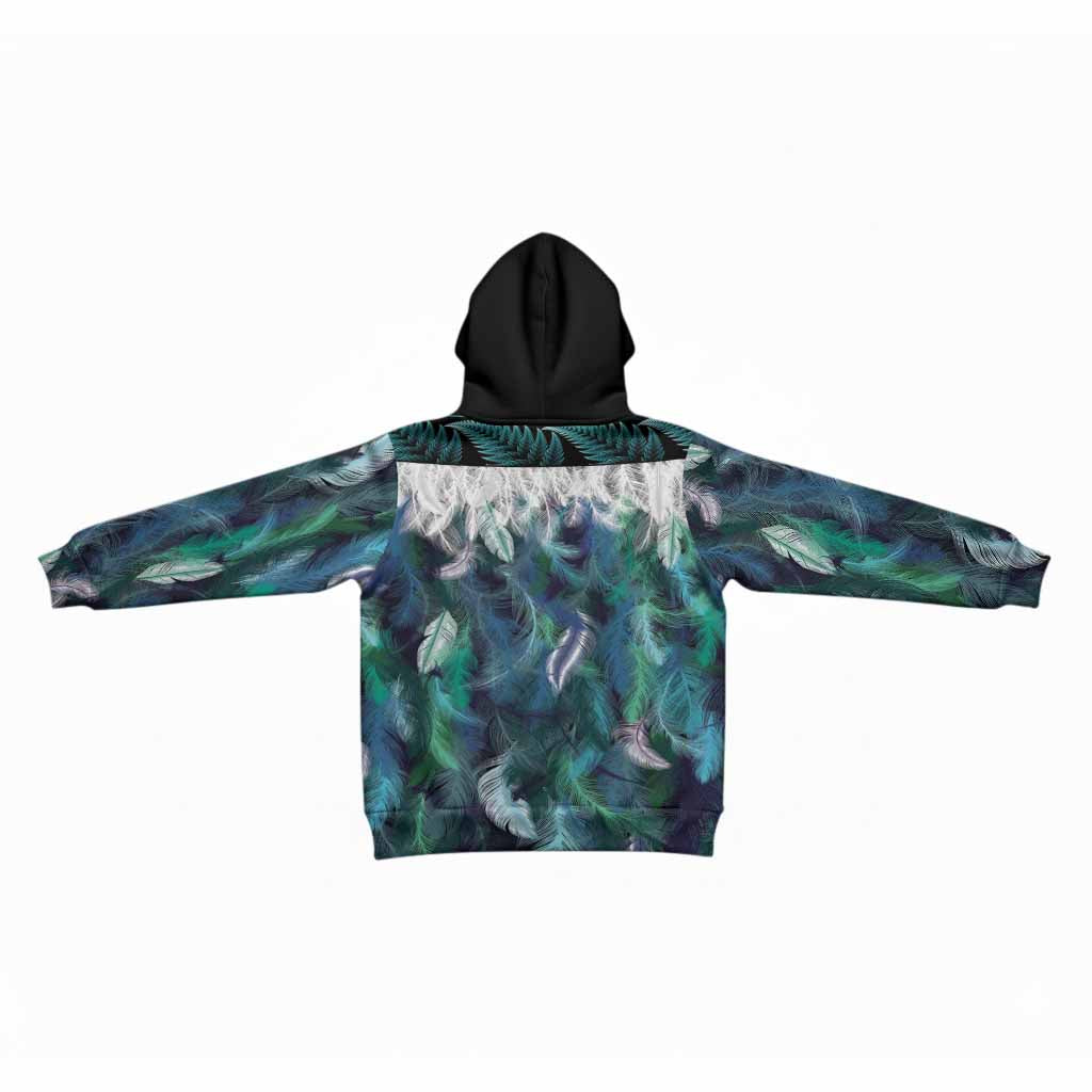 Morrison Tartan Crest Kid Hoodie New Zealand Maori Korowai Cloak