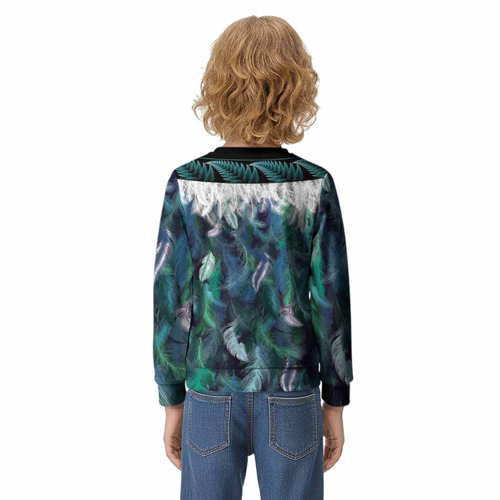 Morrison Tartan Crest Kid Knitted Sweatshirt New Zealand Maori Korowai Cloak