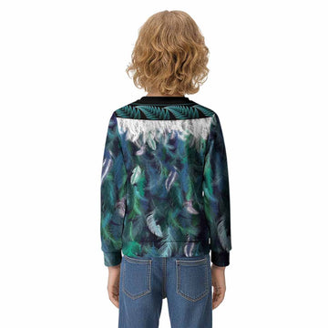 Morrison Tartan Crest Kid Knitted Sweatshirt New Zealand Maori Korowai Cloak