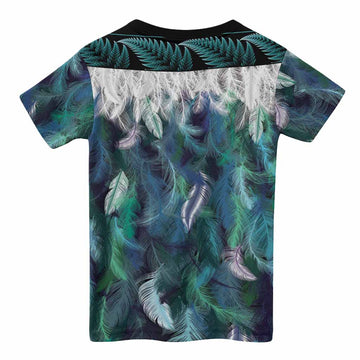 Morrison Tartan Crest Kid T-shirt New Zealand Maori Korowai Cloak