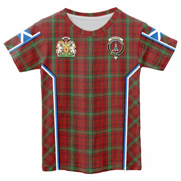 Morrison Tartan Crest Kid T-shirt Scotland Coat of Arm Flag Style - Tartan Vibes Clothing