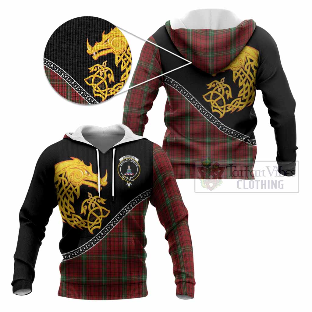 Morrison Tartan Crest Knitted Hoodie Legendary Dragon Knot Half Style