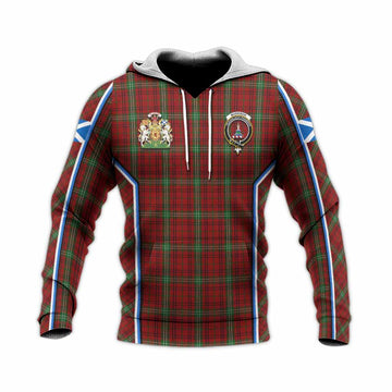 Morrison Tartan Crest Knitted Hoodie Scotland Coat of Arm Flag Style