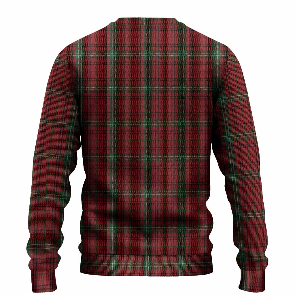 Morrison Tartan Crest Knitted Sweater Ferocious Lion Style