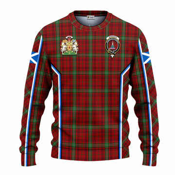 Morrison Tartan Crest Knitted Sweater Scotland Coat of Arm Flag Style