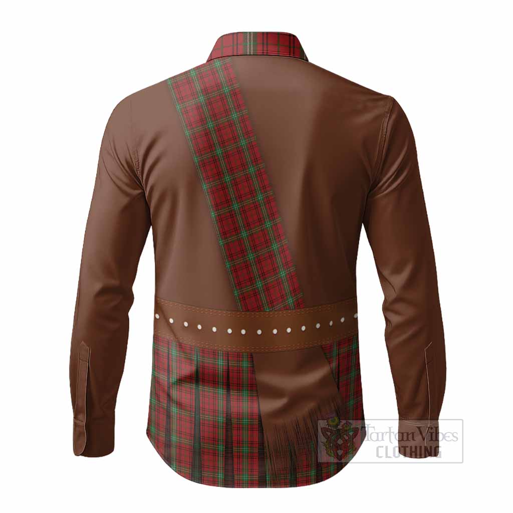 Morrison Tartan Crest Long Sleeve Button Shirts Kilt Costume Style