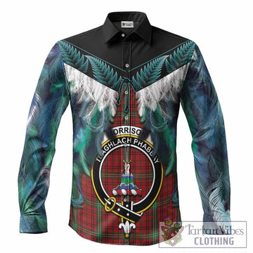 Morrison Tartan Crest Long Sleeve Button Shirts New Zealand Maori Korowai Cloak