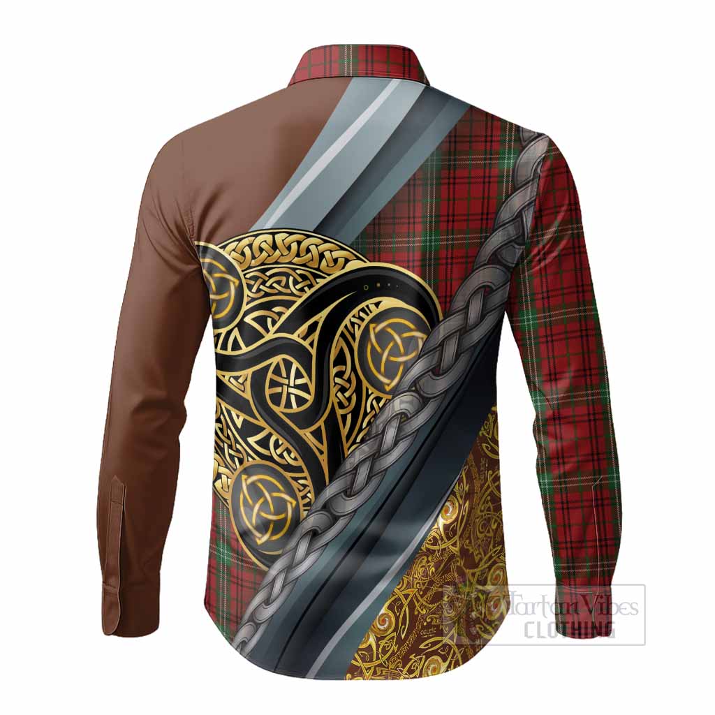 Morrison Tartan Crest Long Sleeve Button Shirts Scottish Triskele Celtic