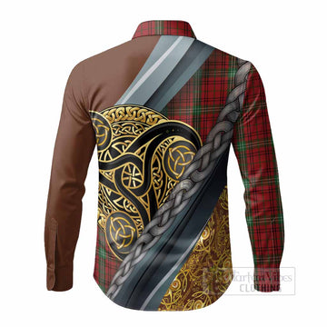 Morrison Tartan Crest Long Sleeve Button Shirts Scottish Triskele Celtic