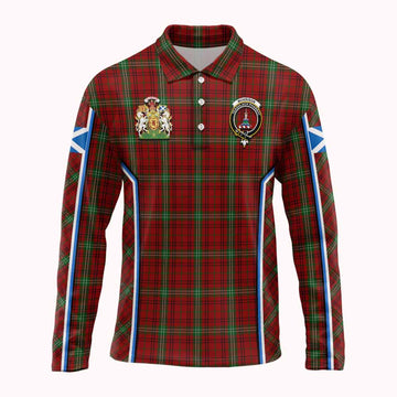 Morrison Tartan Crest Long Sleeve Polo Shirt Scotland Coat of Arm Flag Style - Tartan Vibes Clothing