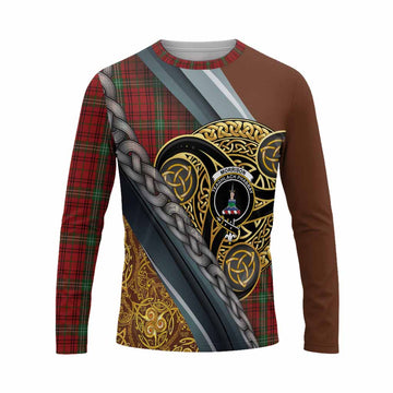 Morrison Tartan Crest Long Sleeve T-Shirt Scottish Triskele Celtic