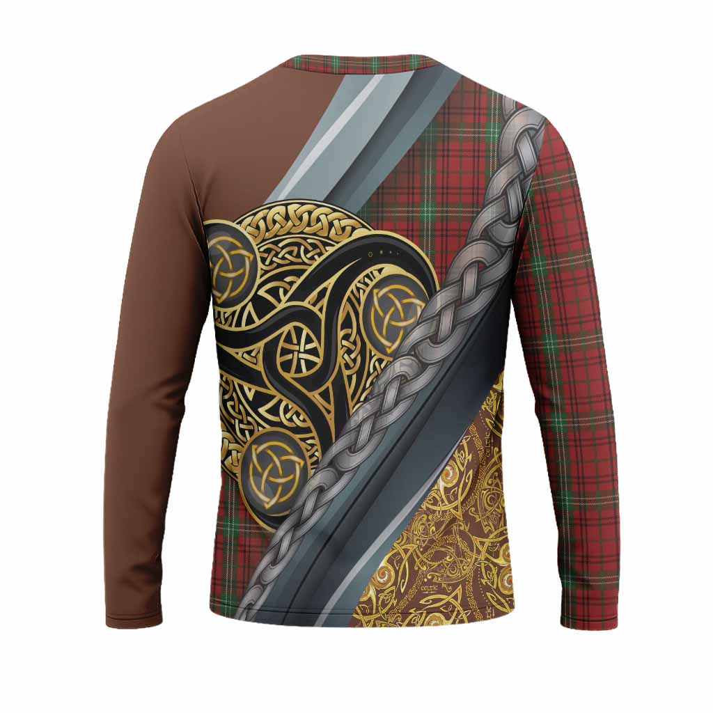 Morrison Tartan Crest Long Sleeve T-Shirt Scottish Triskele Celtic