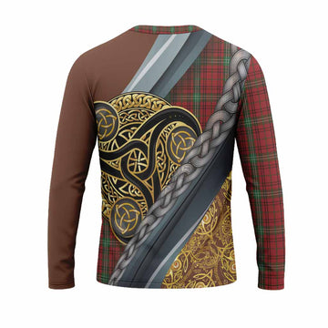 Morrison Tartan Crest Long Sleeve T-Shirt Scottish Triskele Celtic