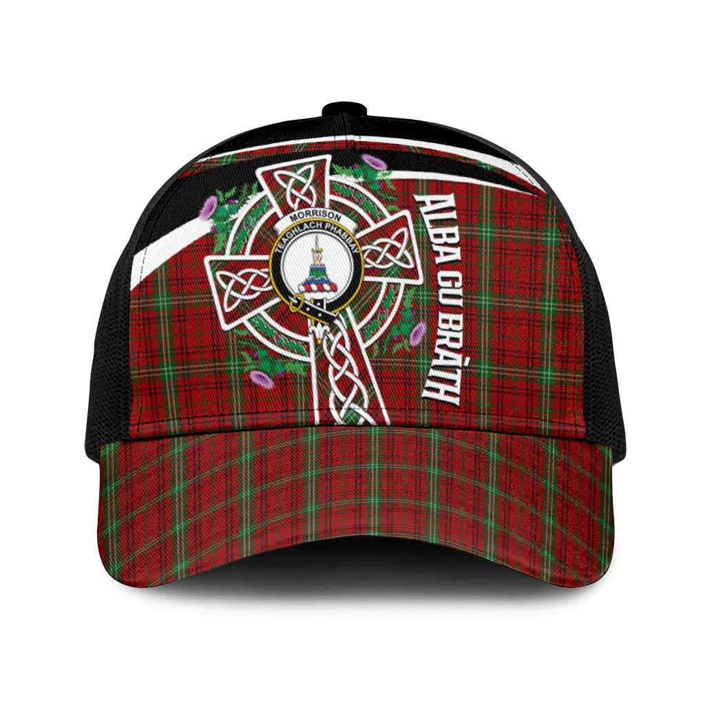 Morrison Tartan Crest Mesh Trucker Cap Scottish Thistle Celtic Cross Alba Gu Brath
