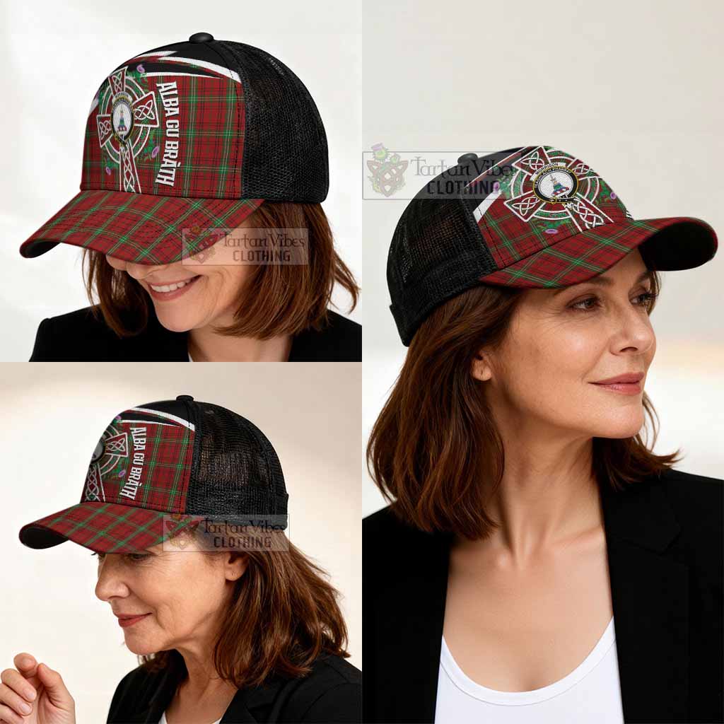 Morrison Tartan Crest Mesh Trucker Cap Scottish Thistle Celtic Cross Alba Gu Brath