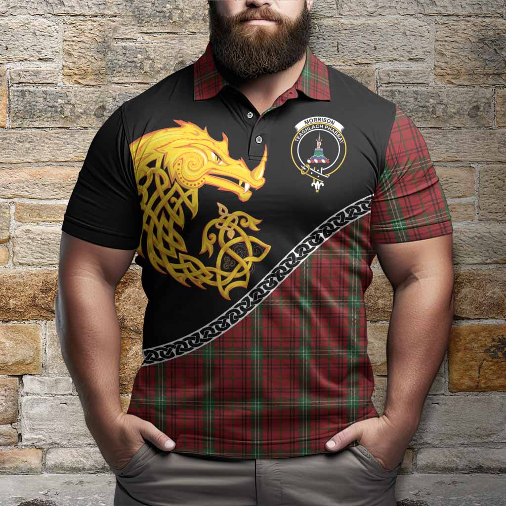 Morrison Tartan Crest Polo Shirt Legendary Dragon Knot Half Style