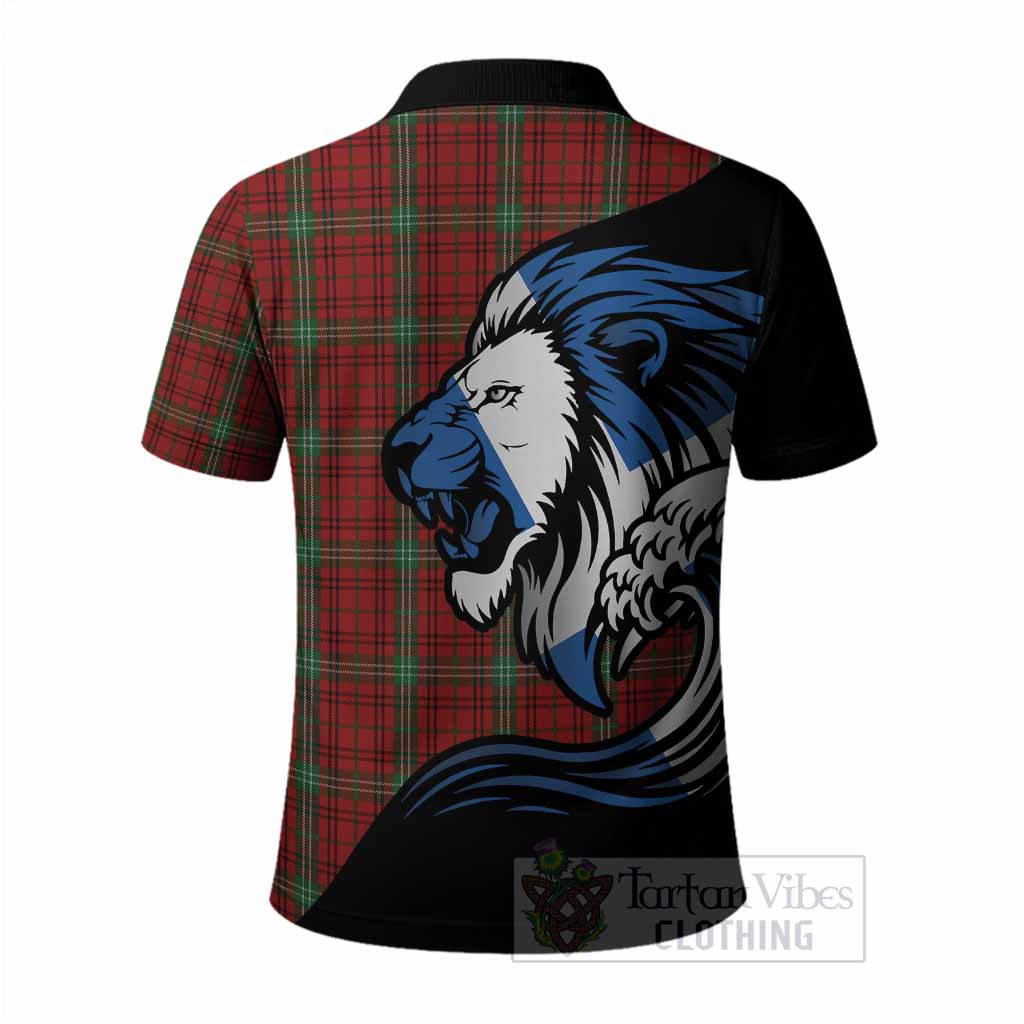Morrison Tartan Crest Polo Shirt Scottish Golden Lions Wave Flow