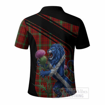 Morrison Tartan Crest Polo Shirt Scottish Lion Rampant Thistle