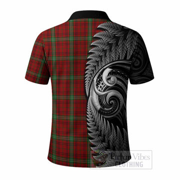 Morrison Tartan Crest Polo Shirt With New Zealand Silver Fern Maori Koru