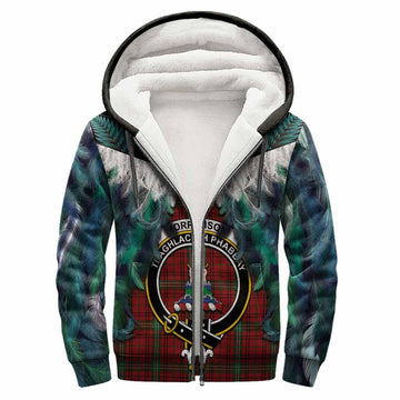 Morrison Tartan Crest Sherpa Hoodie New Zealand Maori Korowai Cloak