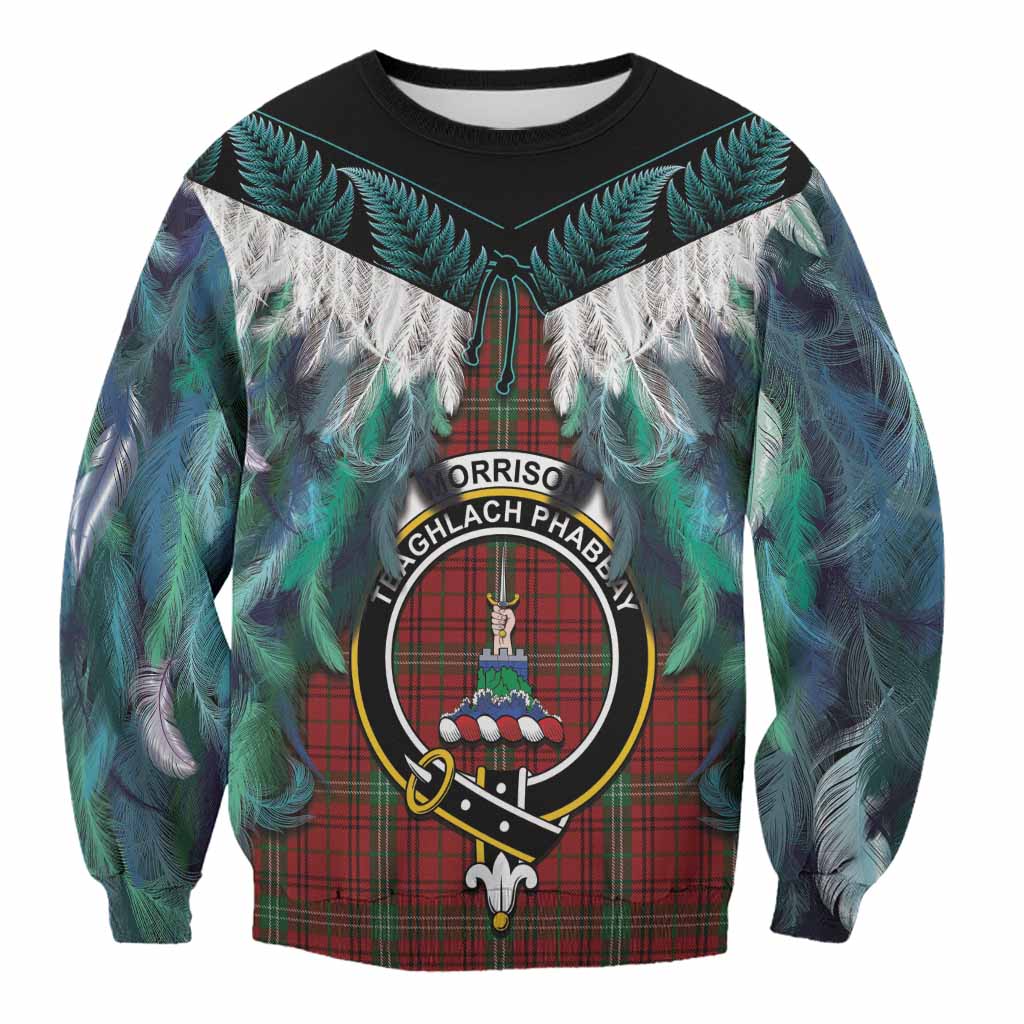 Morrison Tartan Crest Sweatshirt New Zealand Maori Korowai Cloak
