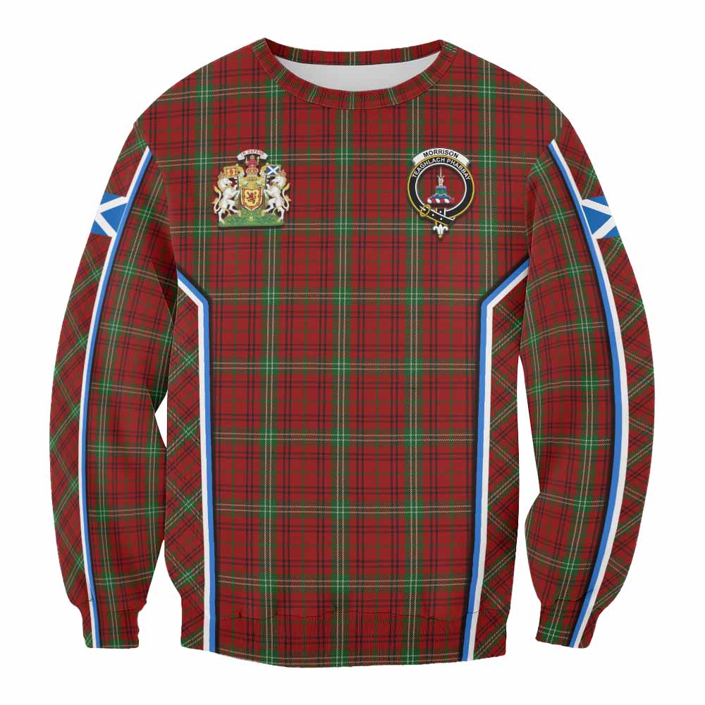 Morrison Tartan Crest Sweatshirt Scotland Coat of Arm Flag Style - Tartan Vibes Clothing