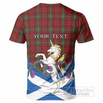 Morrison Tartan Crest T-Shirt Scottish Unicorn With Thistle