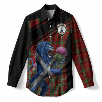 Morrison Tartan Crest Women Casual Shirt Scottish Lion Rampant Thistle