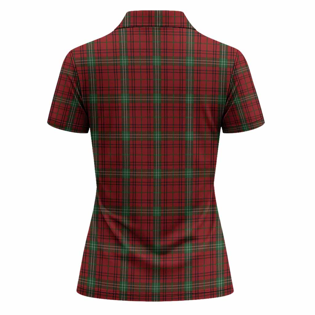 Morrison Tartan Crest Women Polo Shirt Ferocious Lion Style