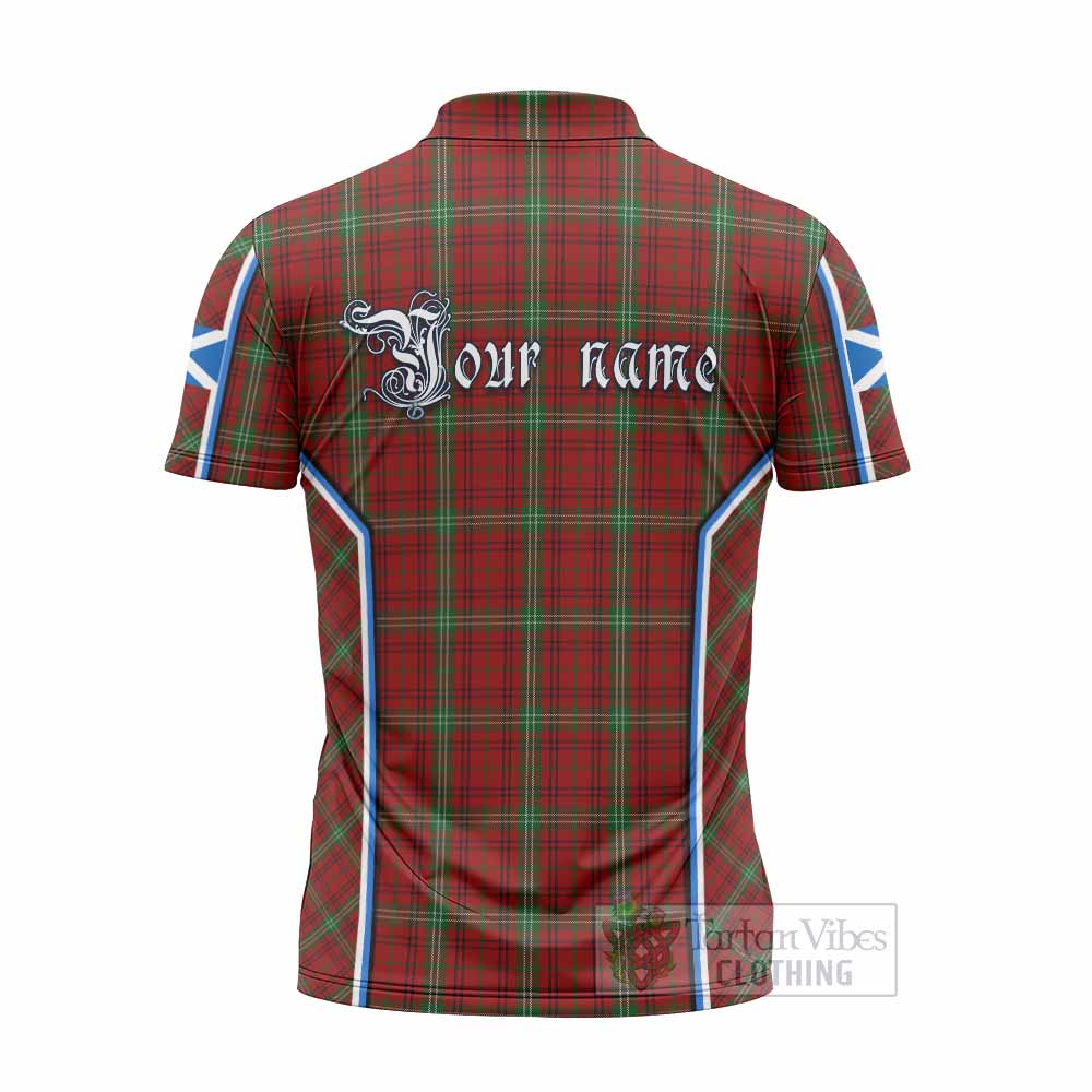 Morrison Tartan Crest Zipper Polo Shirt Scotland Coat of Arm Flag Style - Tartan Vibes Clothing